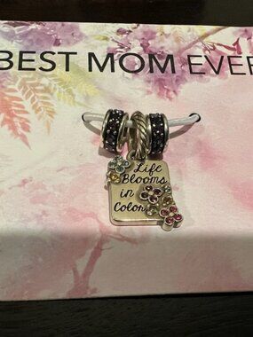 MOTHER'S DAY Brighton "Life Blooms in Color" Pendant & Sterling Silver 20" Chain